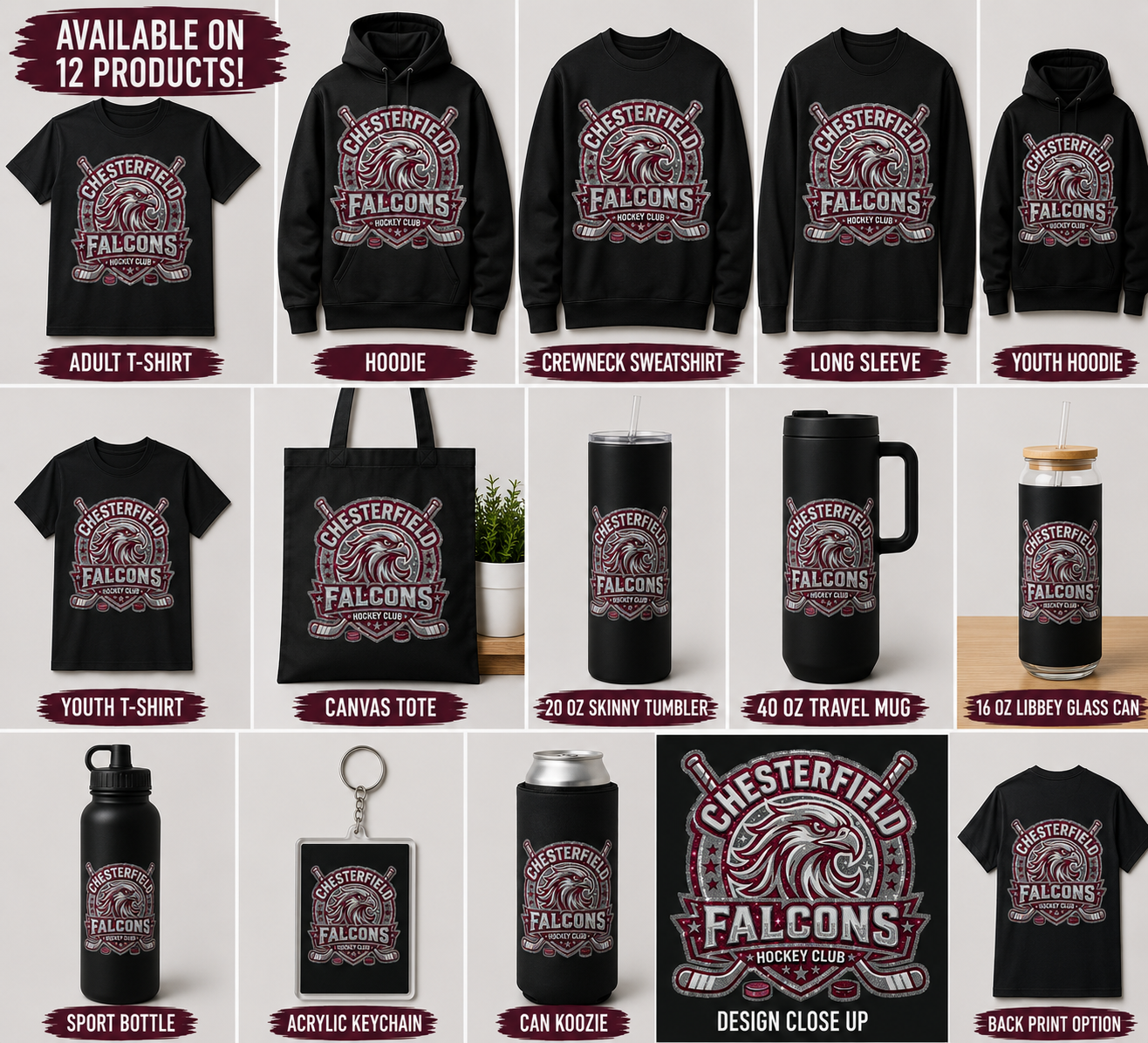 Chesterfield Falcons - Glitter Crest | Drinkware - Image 2