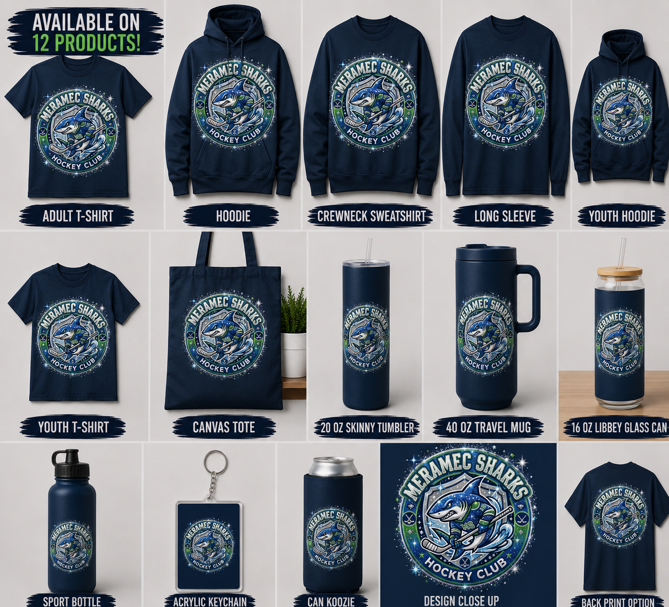 Meramec Sharks - Hockey Club Crest | Drinkware - Image 2